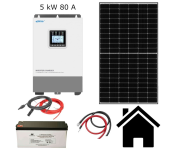Solární sestava - Hybrid II Kapacita AKU: 4×200Ah, Výkon FV: 8 panelů / 3,6 kWp